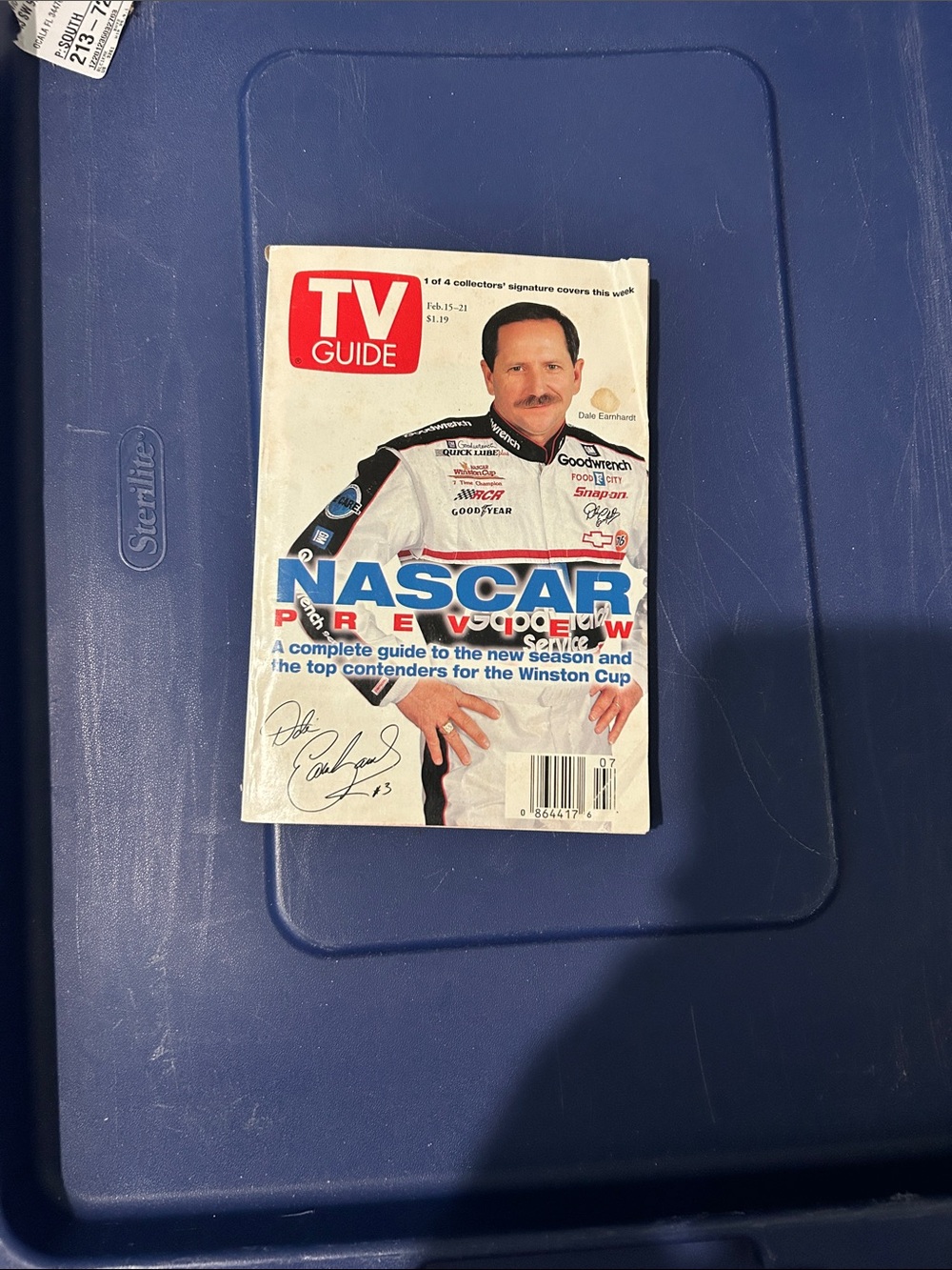 TV Guide NASCAR Dale Earnhardt Sr